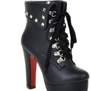 Black Red bottom boots